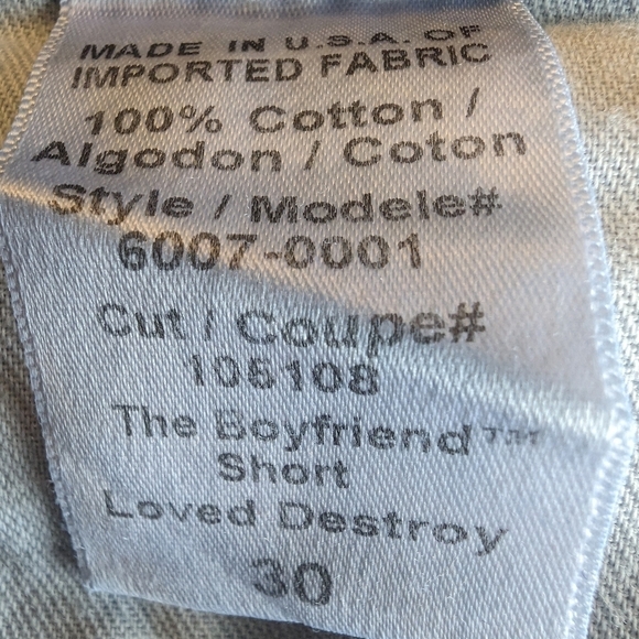 Current/Elliott, Boyfriend Jean shorts, Size 30 - Picture 6 of 12